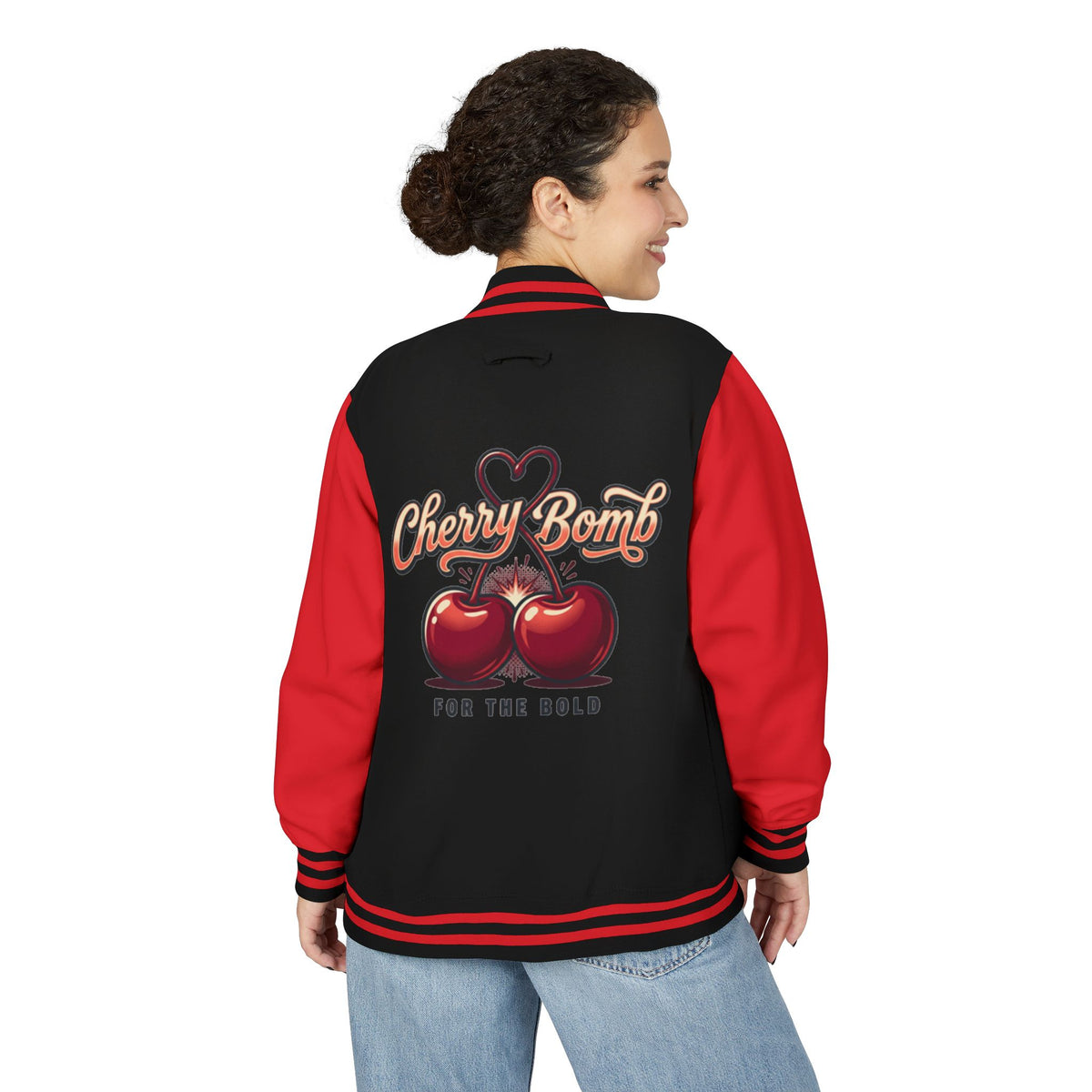 Cherry Bomb Letterman Jacket — 'Cherry Bomb For The Bold' Retro Varsity Jacket
