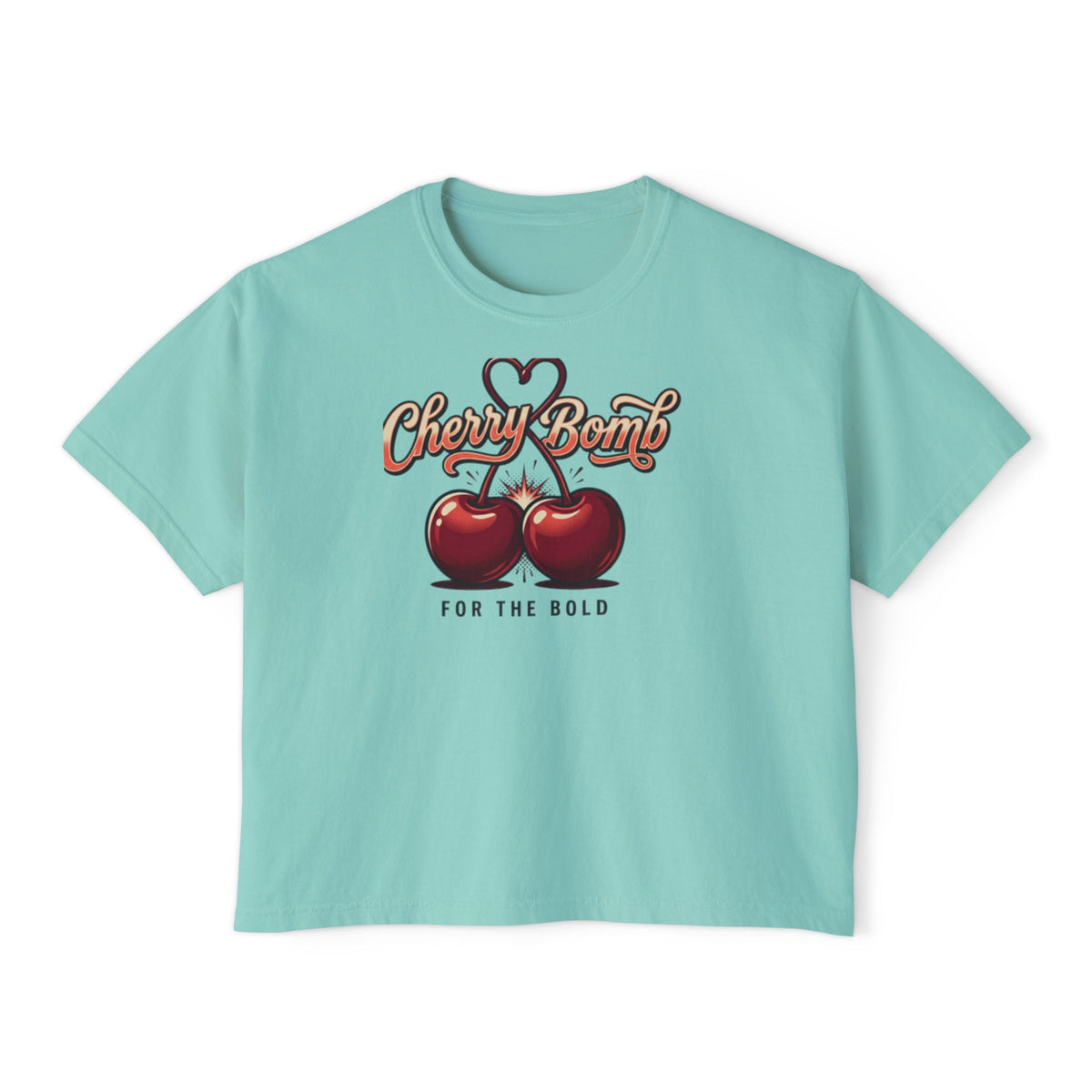 Cherry Bomb Graphic Tee — "Cherry Bomb For The Bold" Women's Boxy T‑Shirt