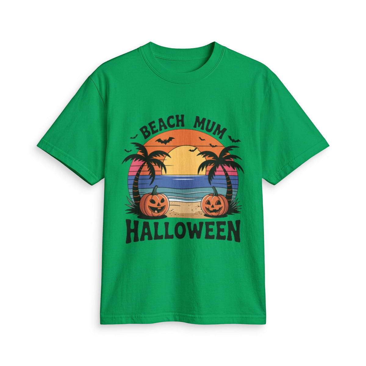 Beach Mum Halloween T-Shirt — Retro Palm Pumpkin Graphic Tee