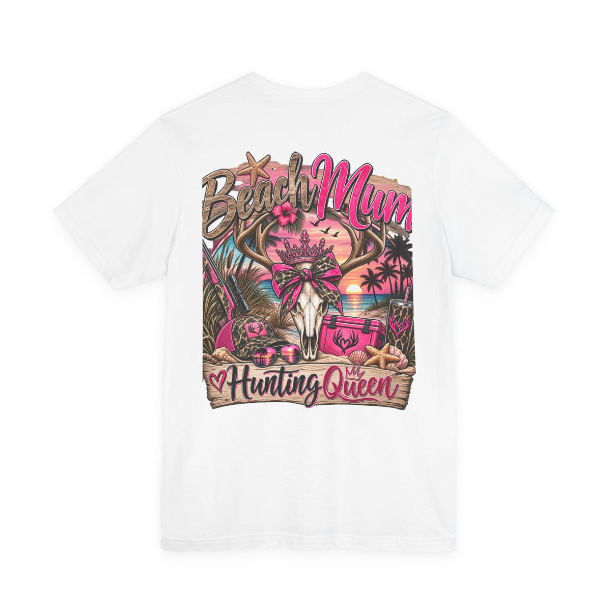 Beach Mum Hunting Queen T‑Shirt