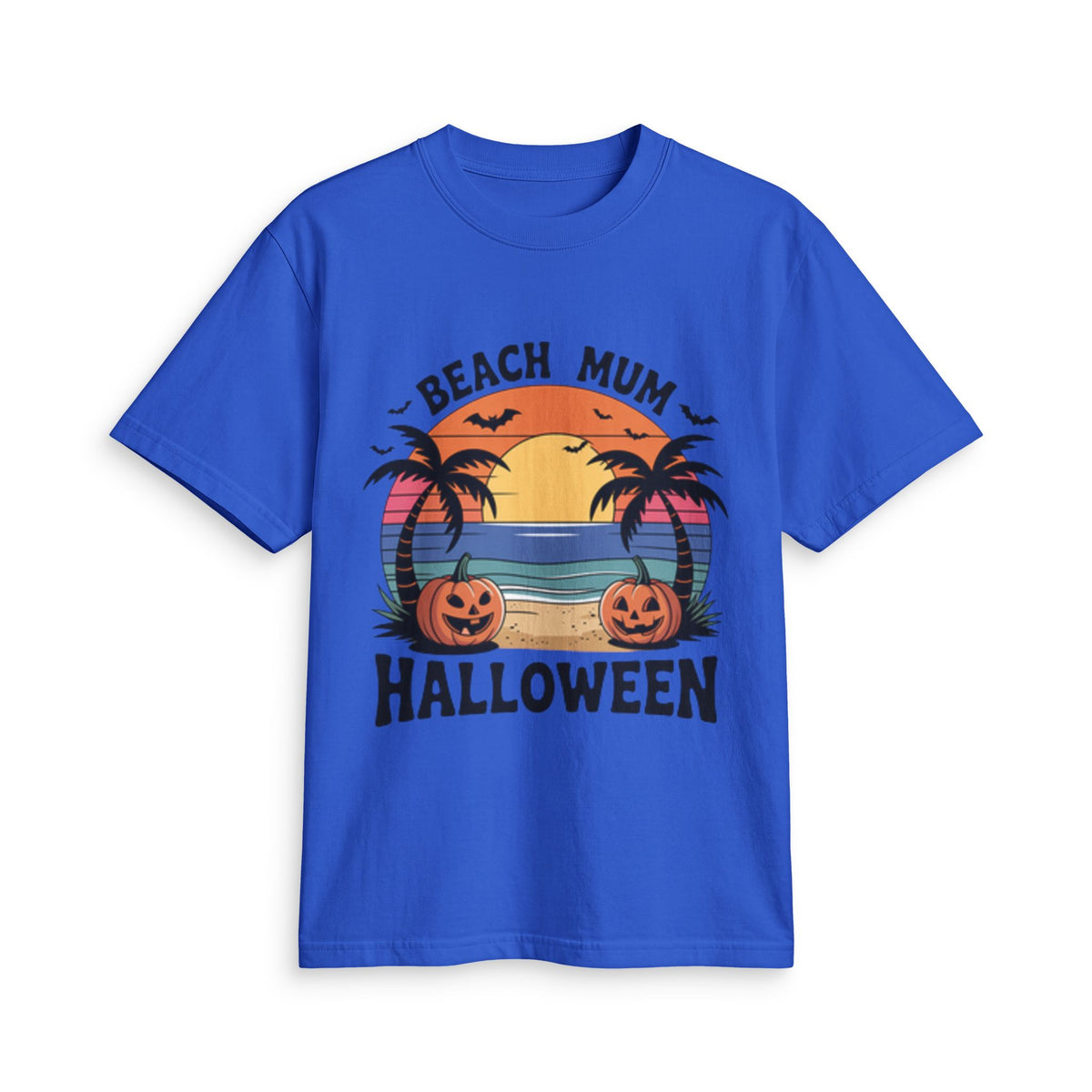 Beach Mum Halloween T-Shirt — Retro Palm Pumpkin Graphic Tee