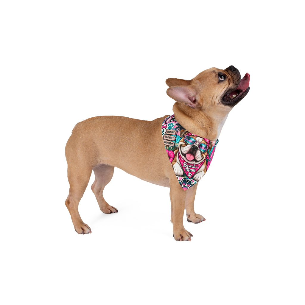 Coastal Fur Baby Pet Bandana — Beachy Bulldog Design