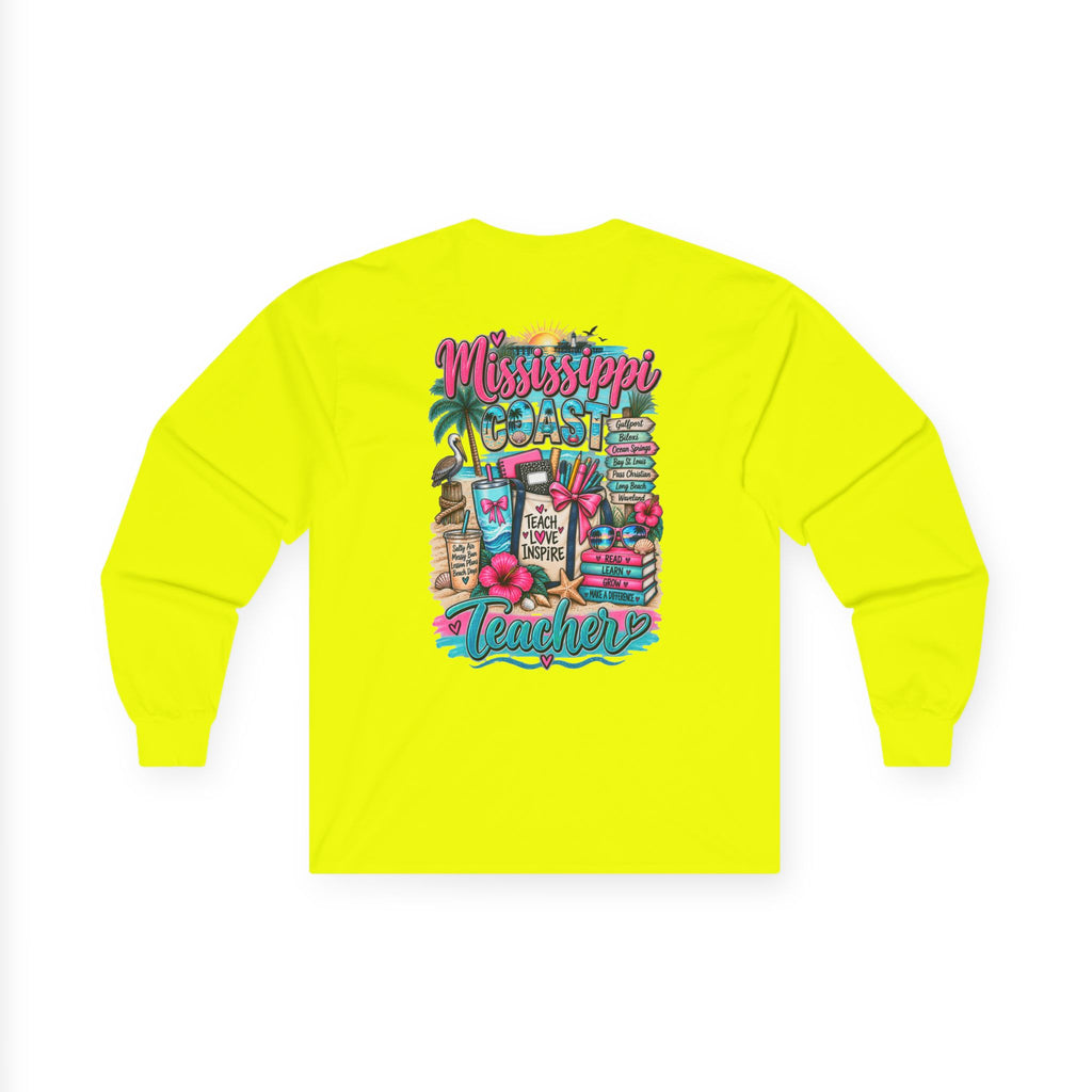 Mississippi Proud Teacher Long Sleeve Tee — Beachy Gulf Coast Teacher Shirt