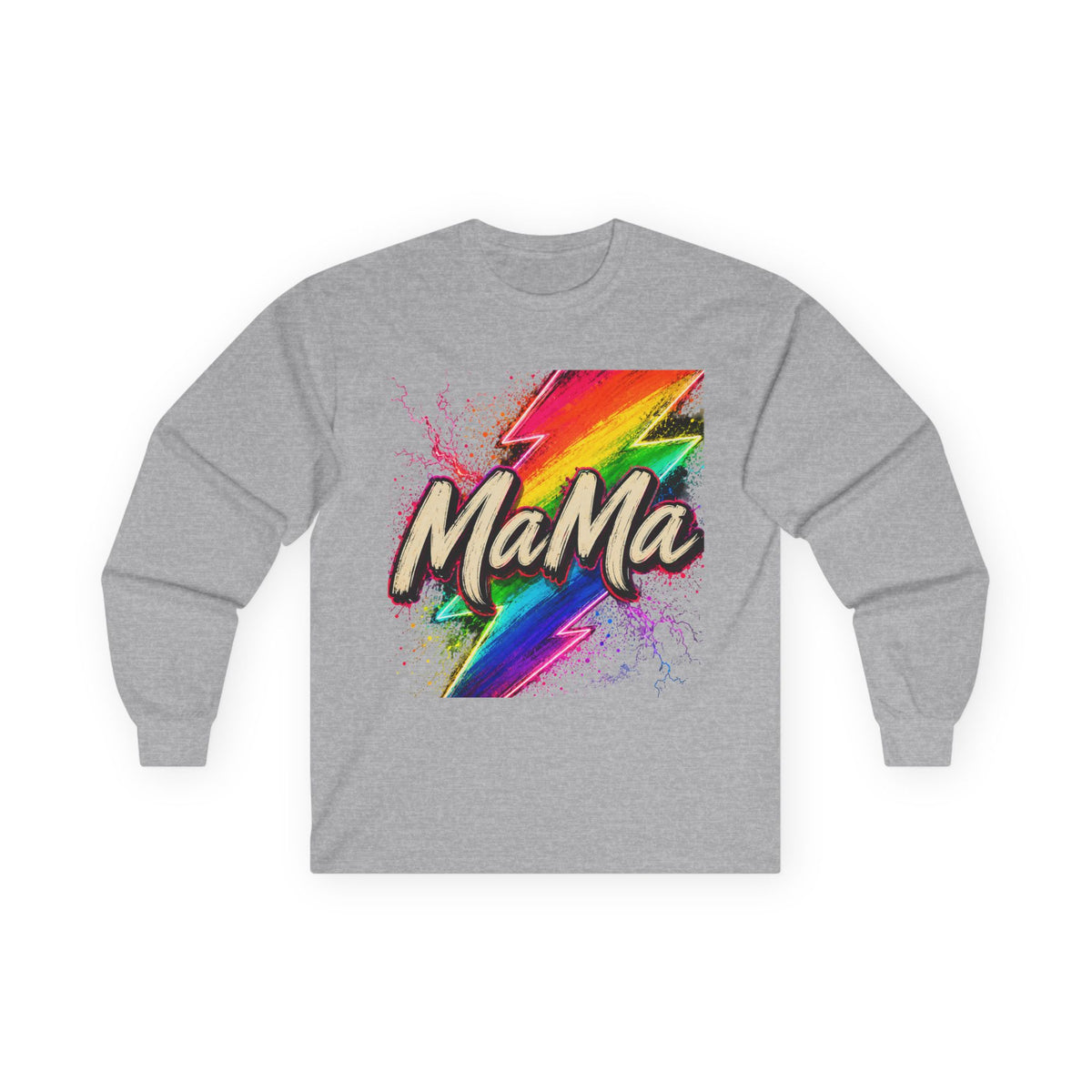 Mama Rainbow Lightning Long Sleeve Tee
