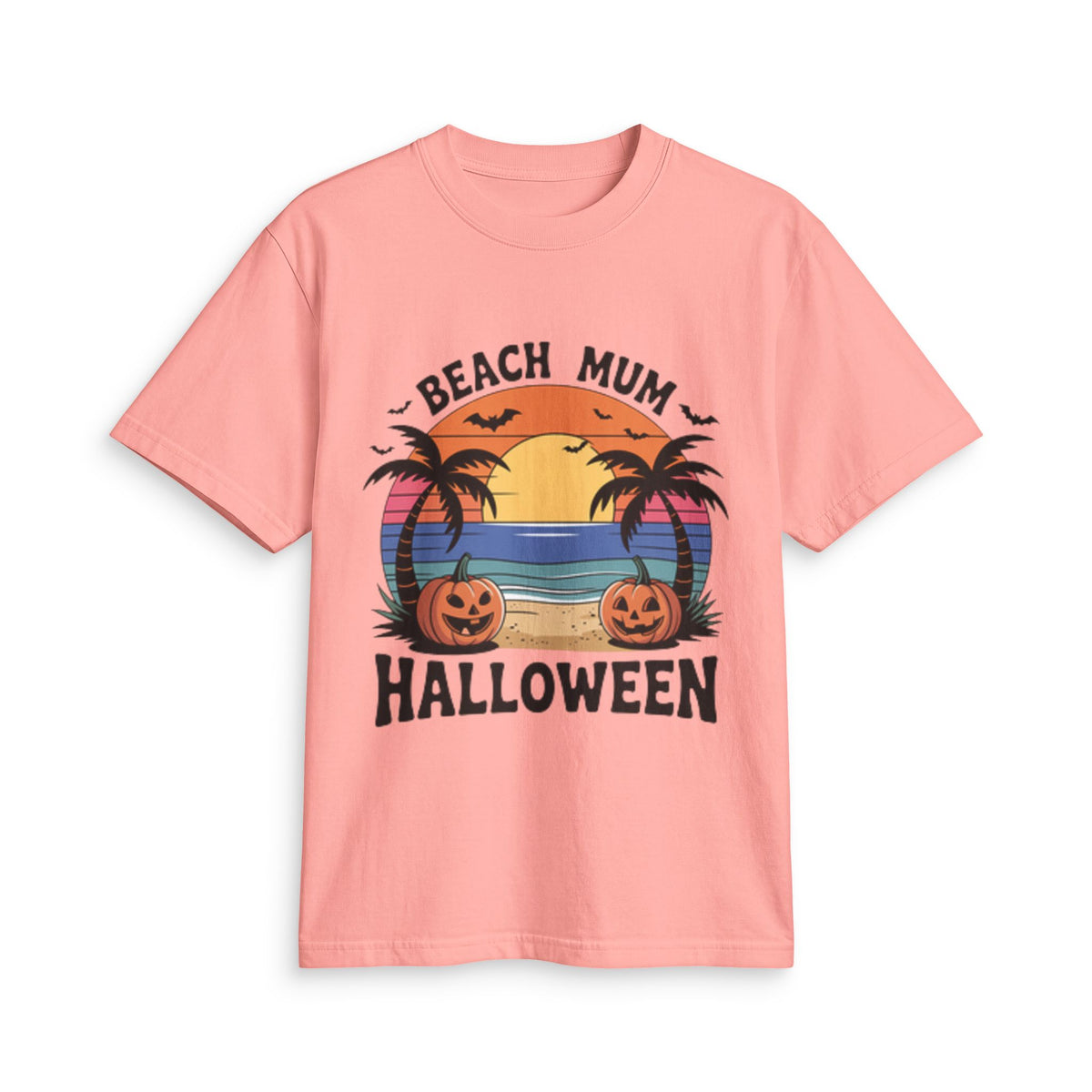 Beach Mum Halloween T-Shirt — Retro Palm Pumpkin Graphic Tee