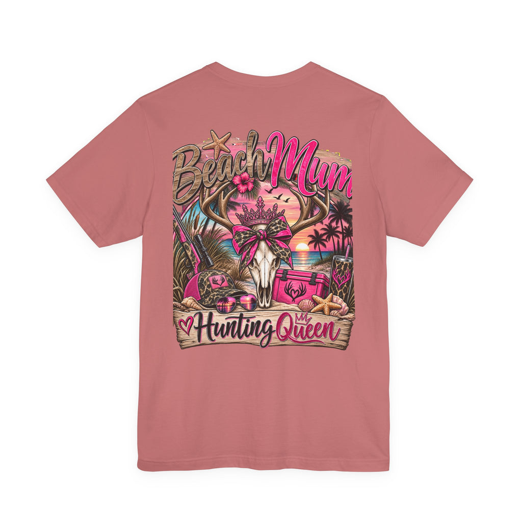 Beach Mum Hunting Queen T‑Shirt