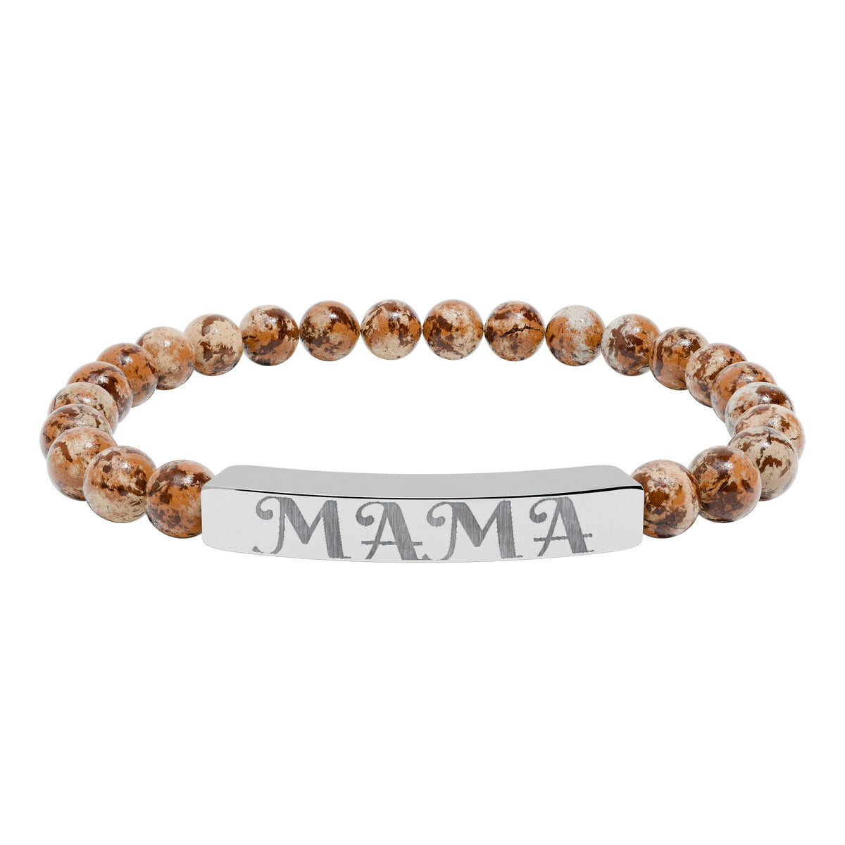 Engraved 'MAMA' Natural Stone Stretch Bracelet