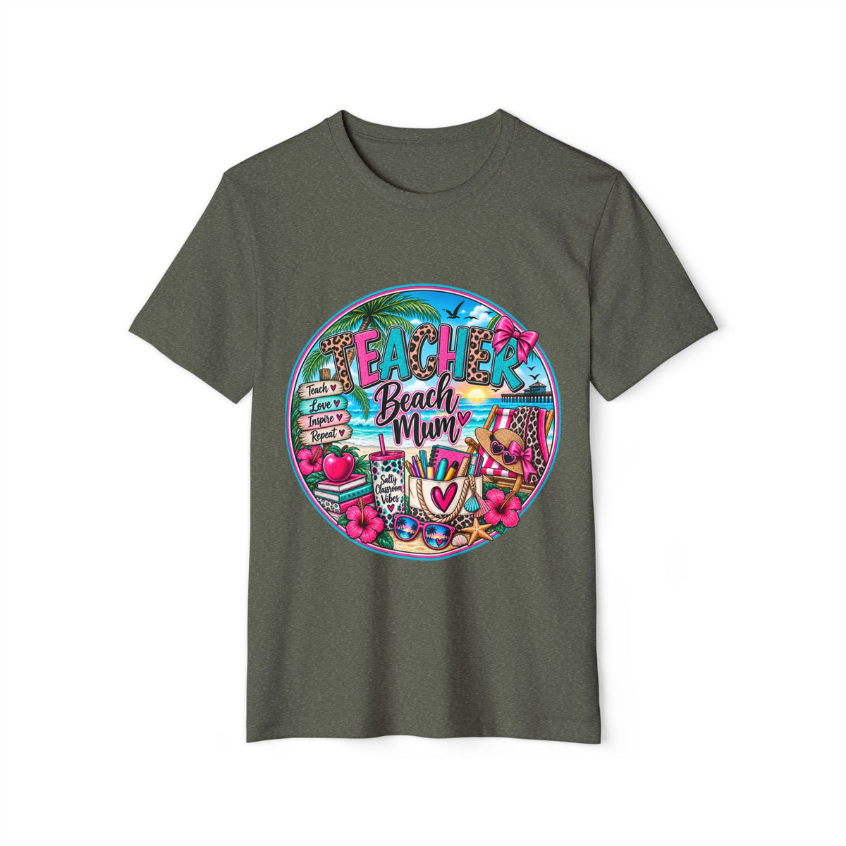 Teacher Beach Mom T-Shirt – Tropical Summer Teacher Appreciation Shirt