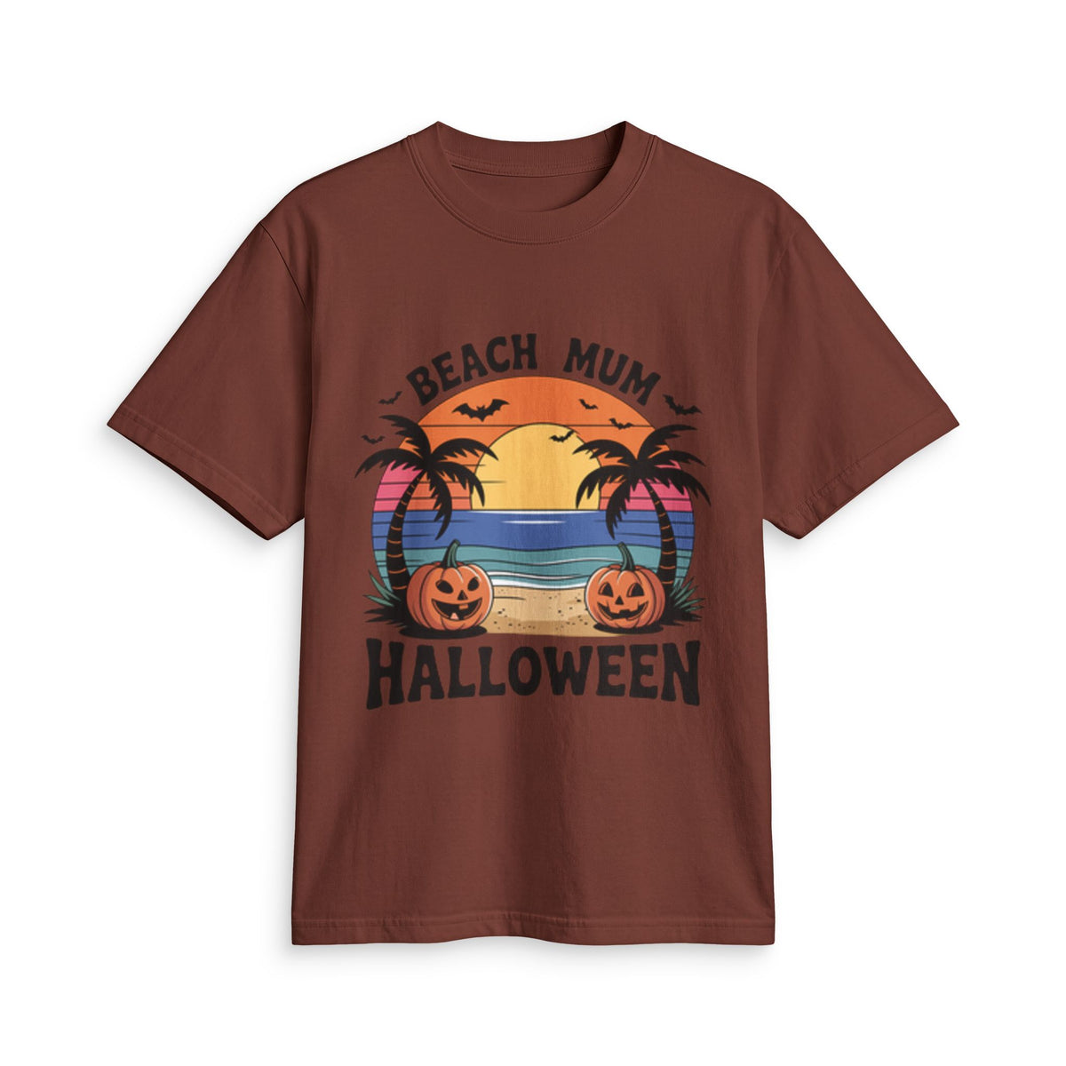 Beach Mum Halloween T-Shirt — Retro Palm Pumpkin Graphic Tee