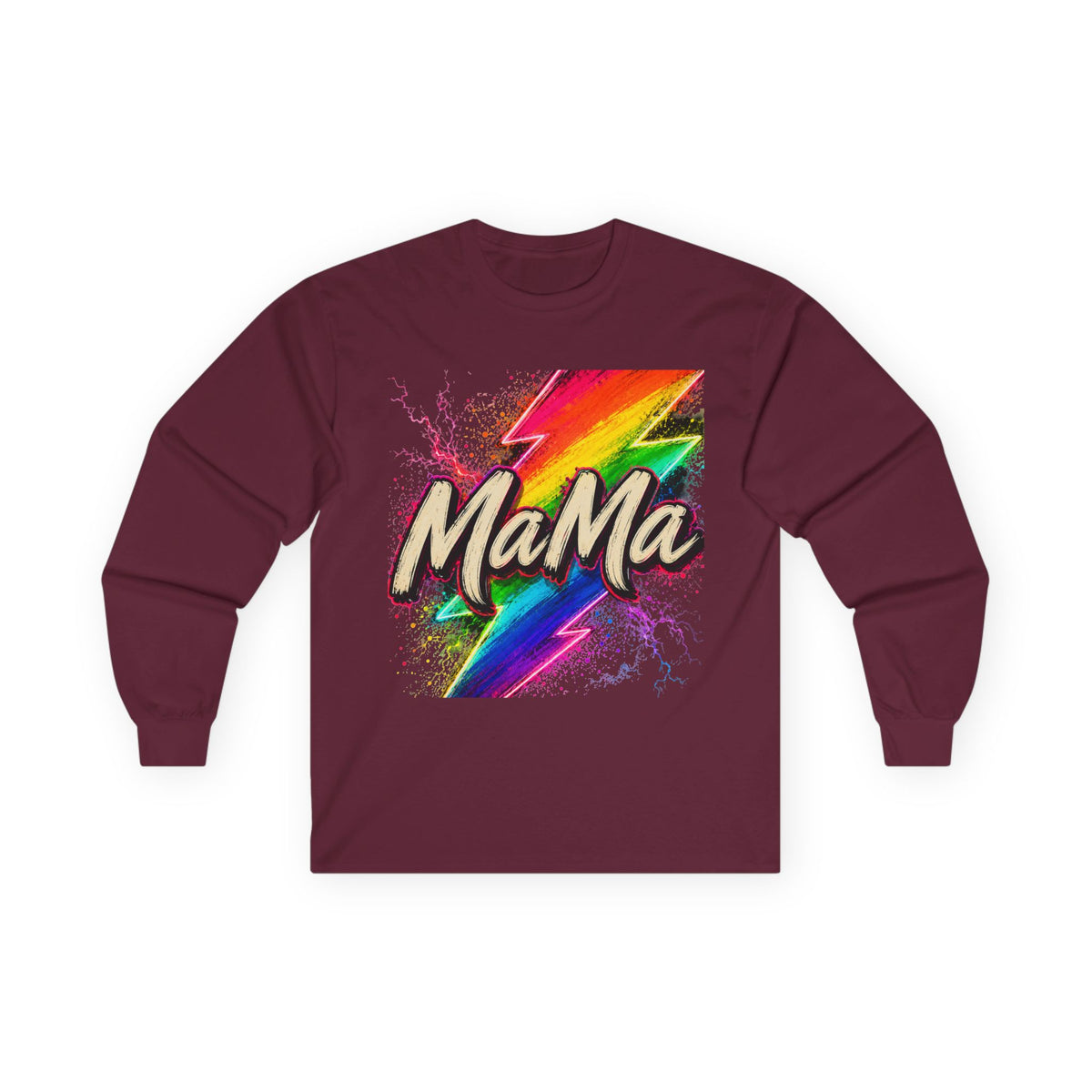 Mama Rainbow Lightning Long Sleeve Tee