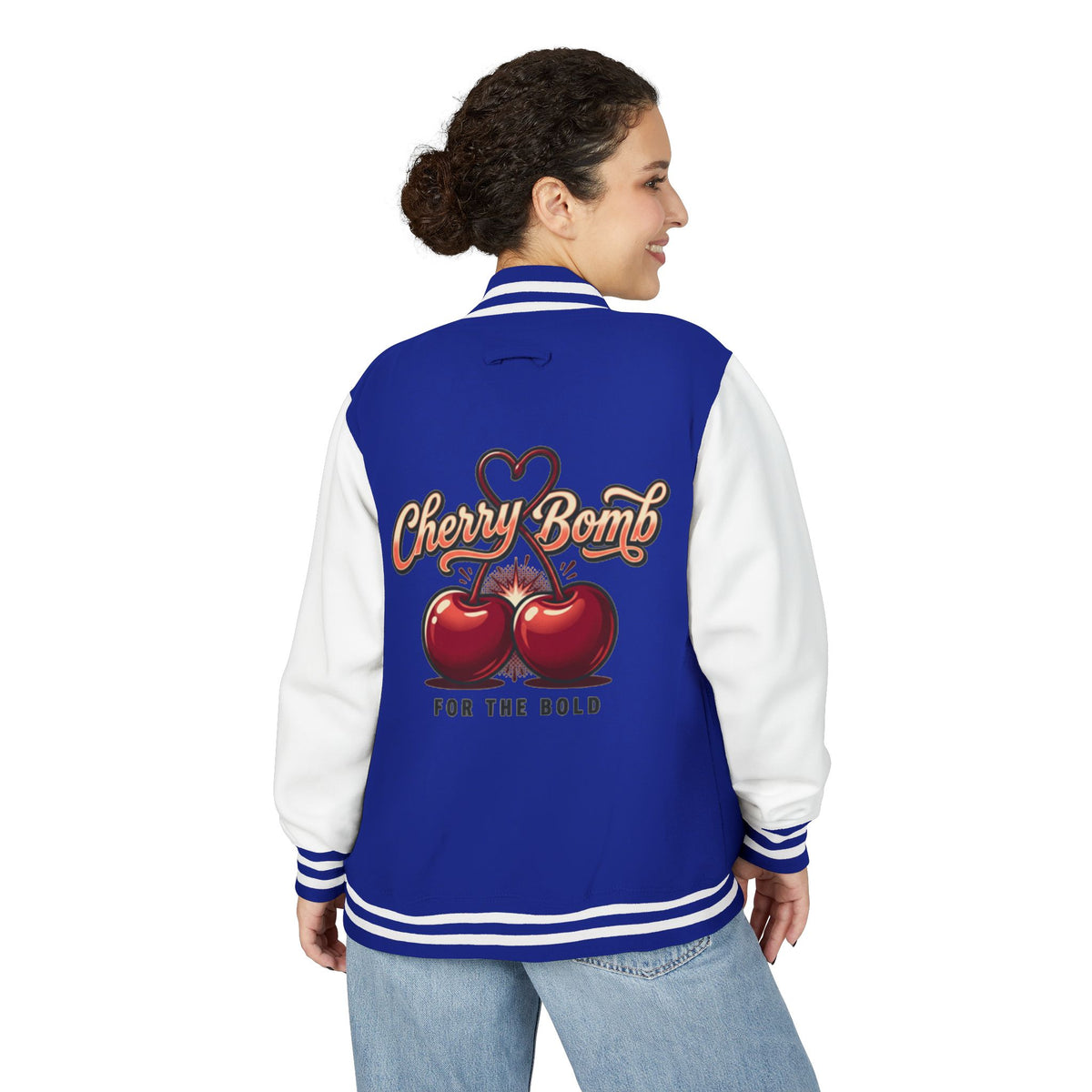 Cherry Bomb Letterman Jacket — 'Cherry Bomb For The Bold' Retro Varsity Jacket
