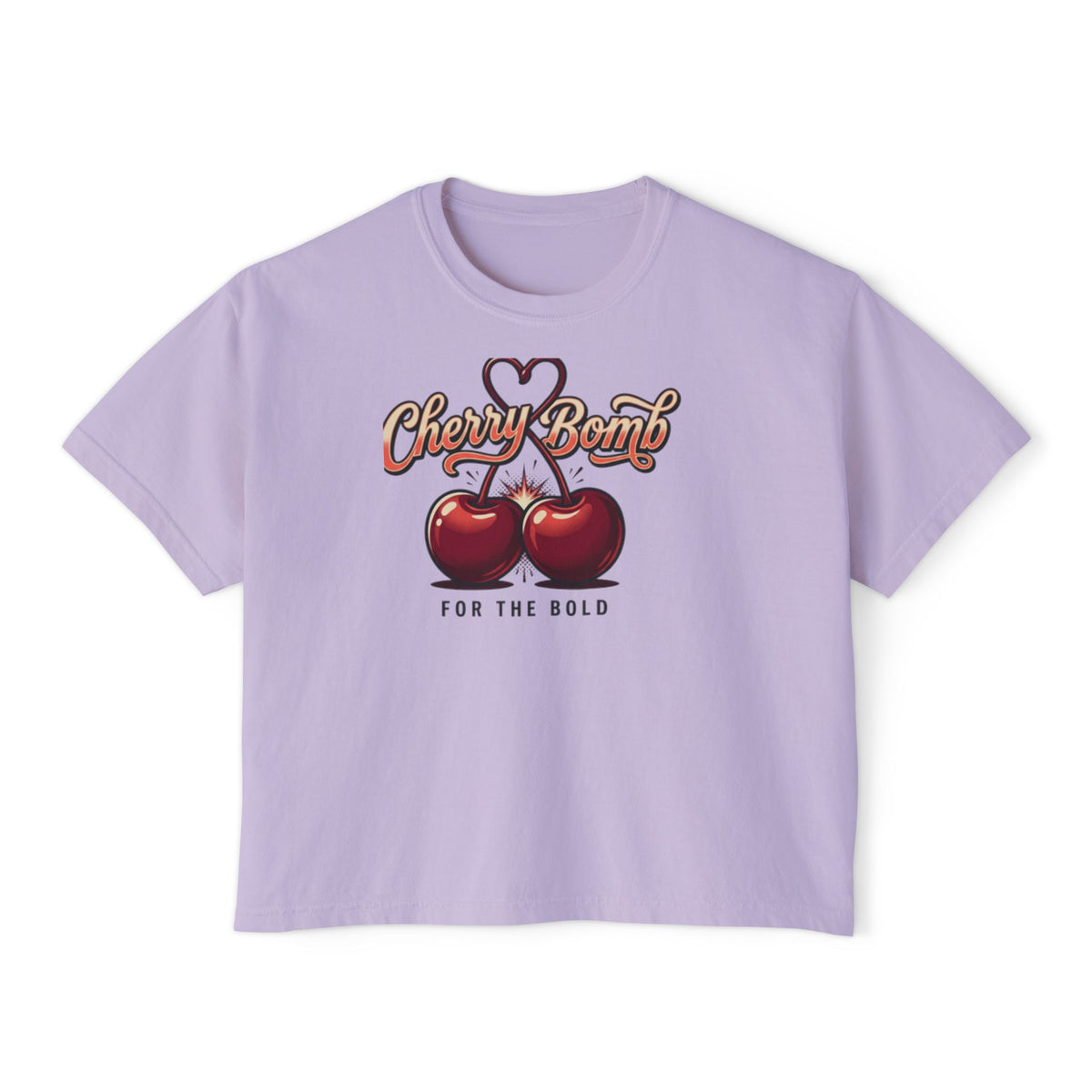 Cherry Bomb Graphic Tee — "Cherry Bomb For The Bold" Women's Boxy T‑Shirt