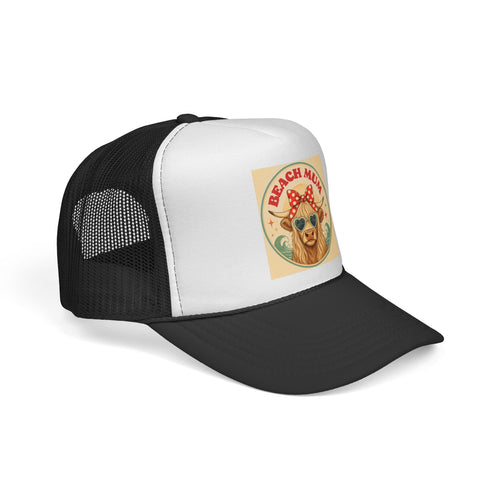 Beach Mum Trucker Cap – Retro Dog Sunglasses Summer Hat