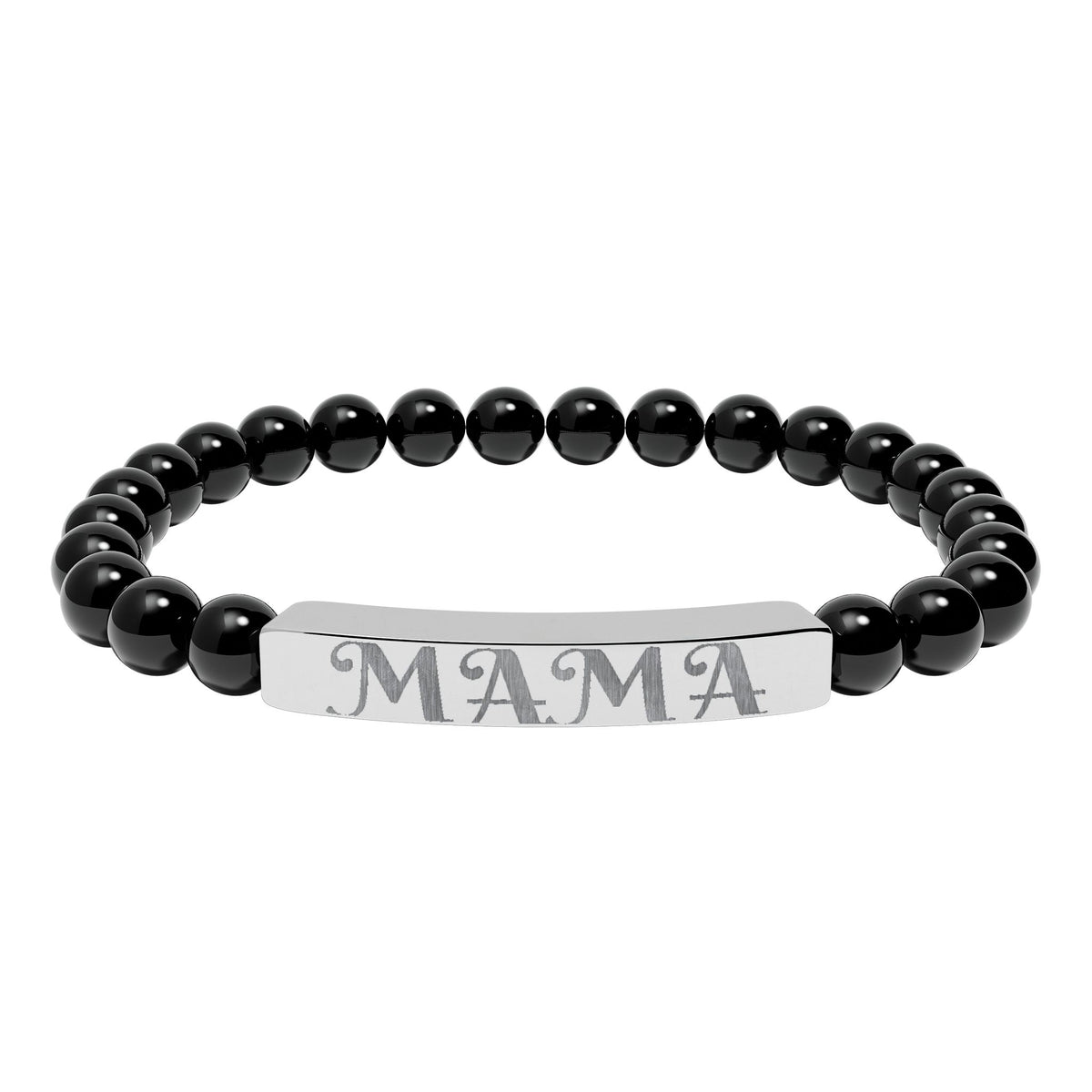 Engraved 'MAMA' Natural Stone Stretch Bracelet