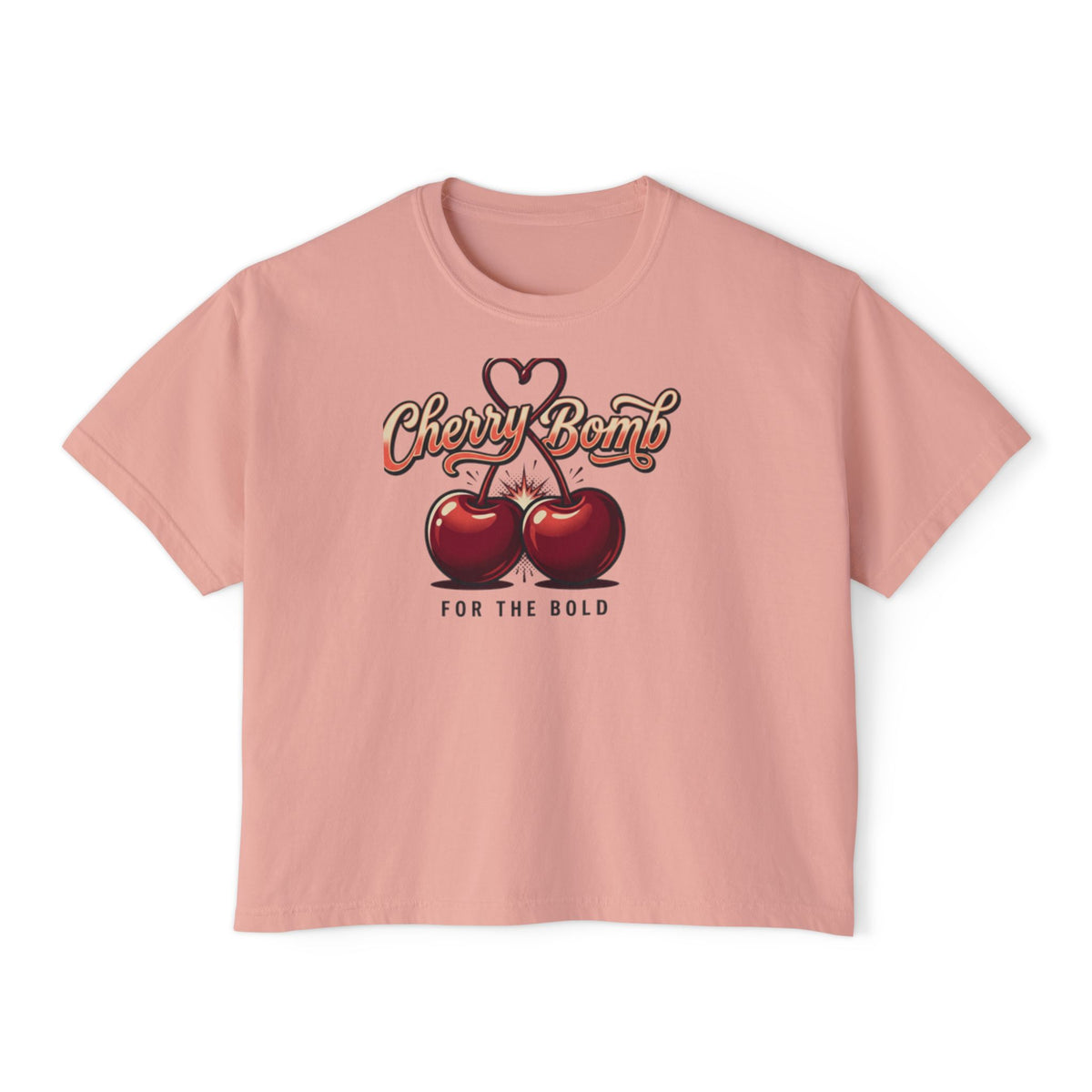 Cherry Bomb Graphic Tee — "Cherry Bomb For The Bold" Women's Boxy T‑Shirt
