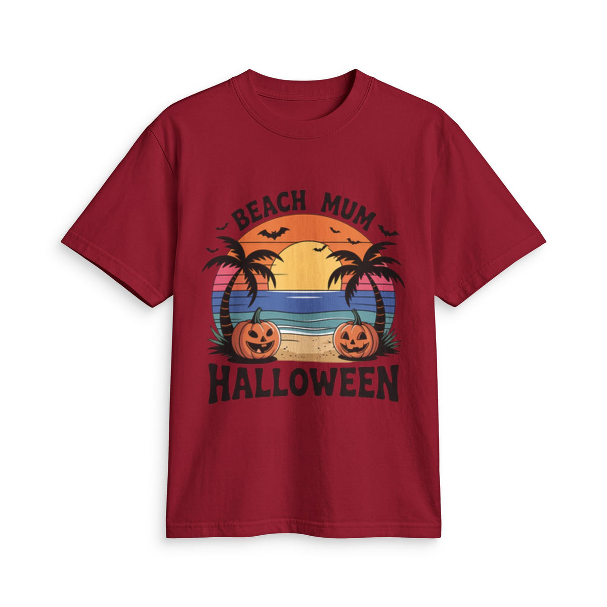 Beach Mum Halloween T-Shirt — Retro Palm Pumpkin Graphic Tee