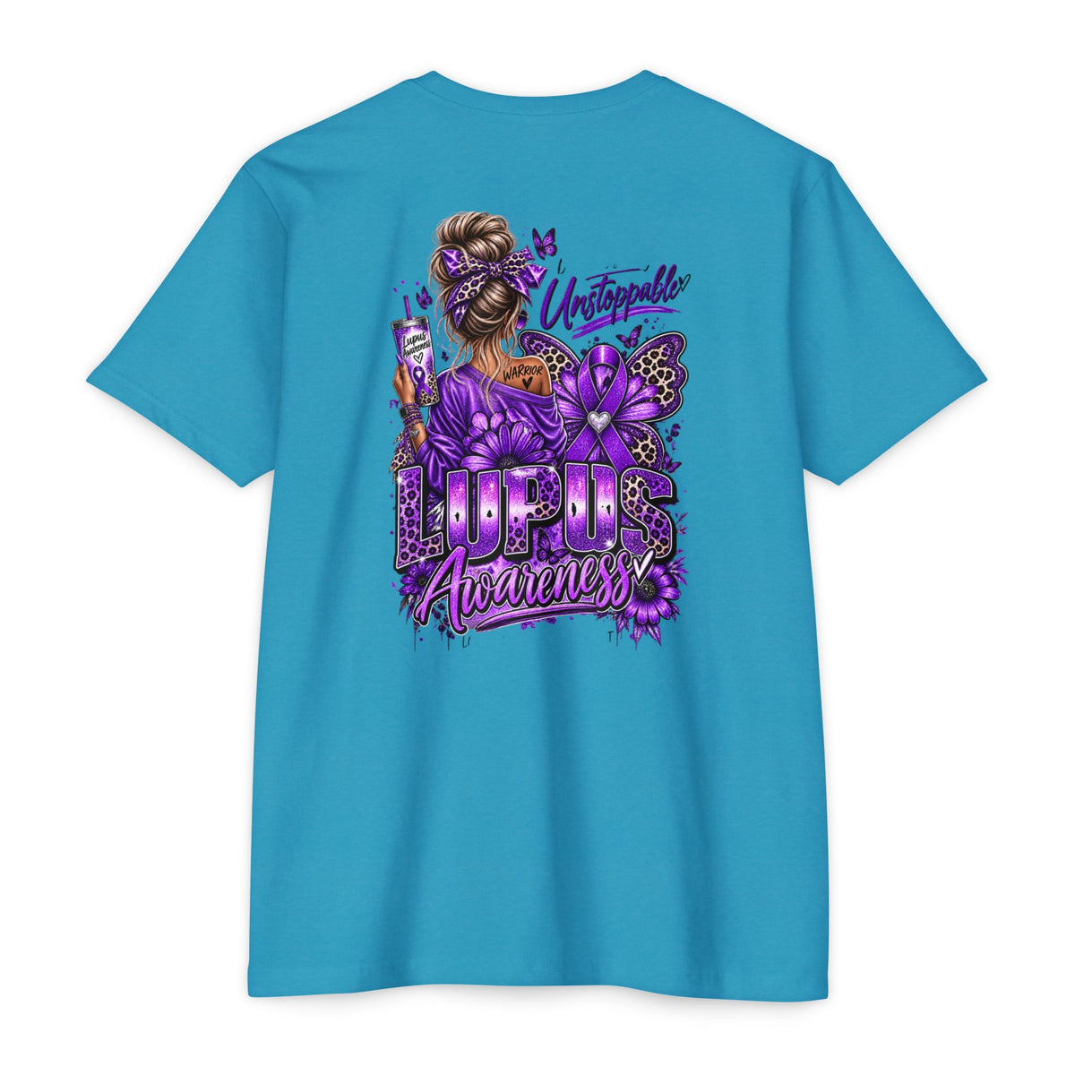 Lupus Awareness T-Shirt — Unstoppable Woman Purple Ribbon Tee