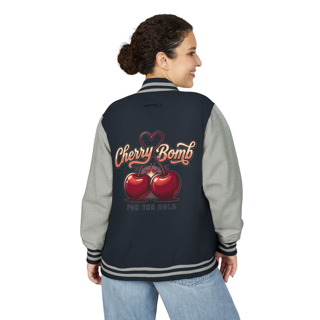 Cherry Bomb Letterman Jacket — 'Cherry Bomb For The Bold' Retro Varsity Jacket