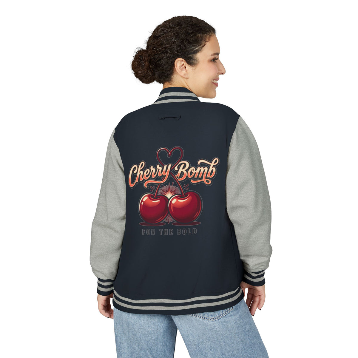 Cherry Bomb Letterman Jacket — 'Cherry Bomb For The Bold' Retro Varsity Jacket