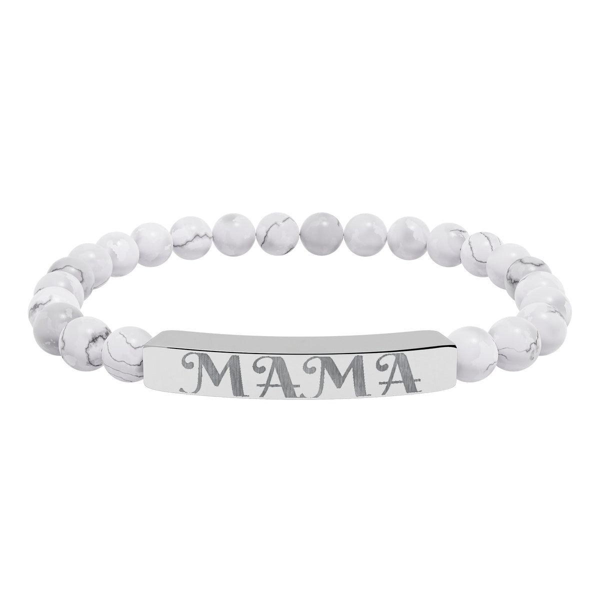 Engraved 'MAMA' Natural Stone Stretch Bracelet