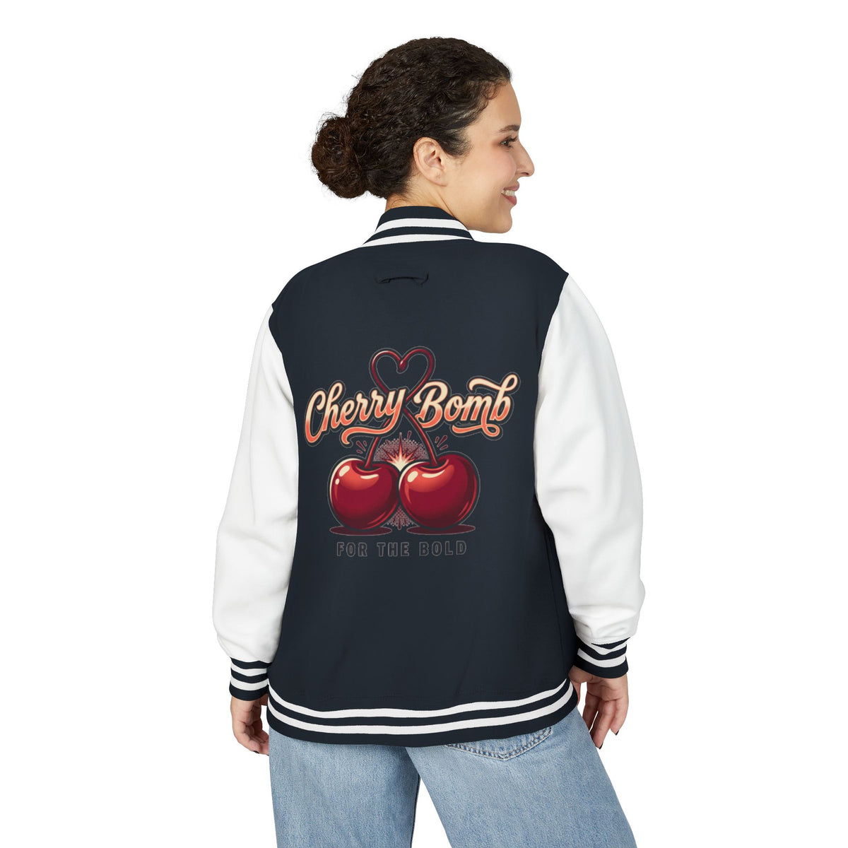 Cherry Bomb Letterman Jacket — 'Cherry Bomb For The Bold' Retro Varsity Jacket