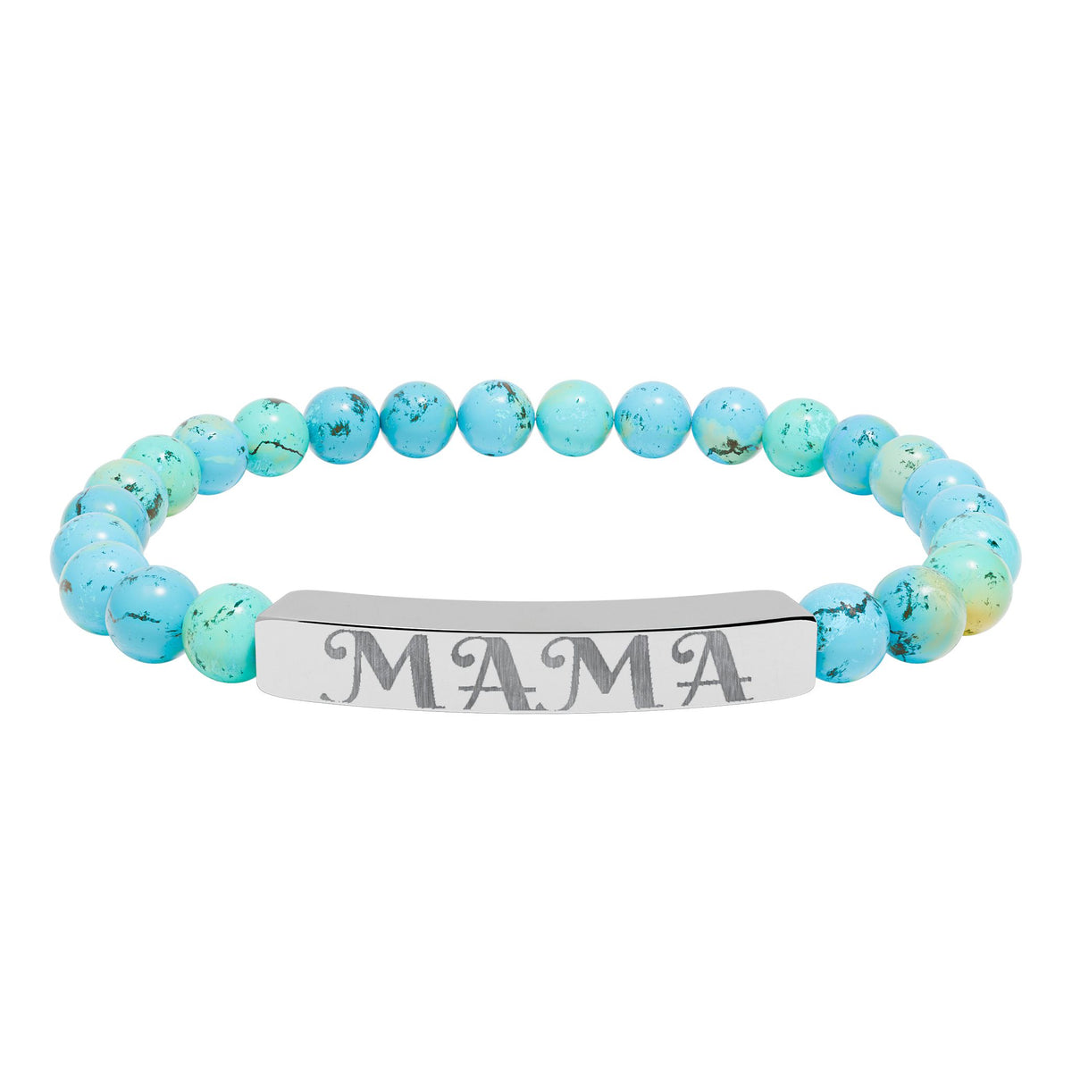 Engraved 'MAMA' Natural Stone Stretch Bracelet