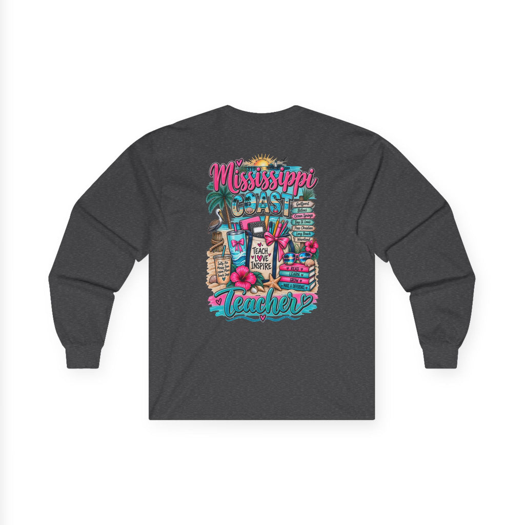 Mississippi Proud Teacher Long Sleeve Tee — Beachy Gulf Coast Teacher Shirt