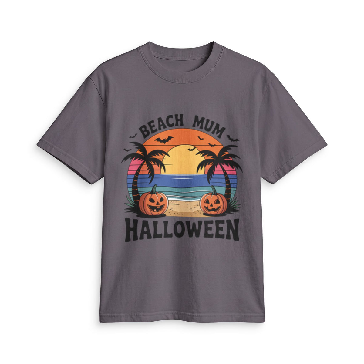 Beach Mum Halloween T-Shirt — Retro Palm Pumpkin Graphic Tee