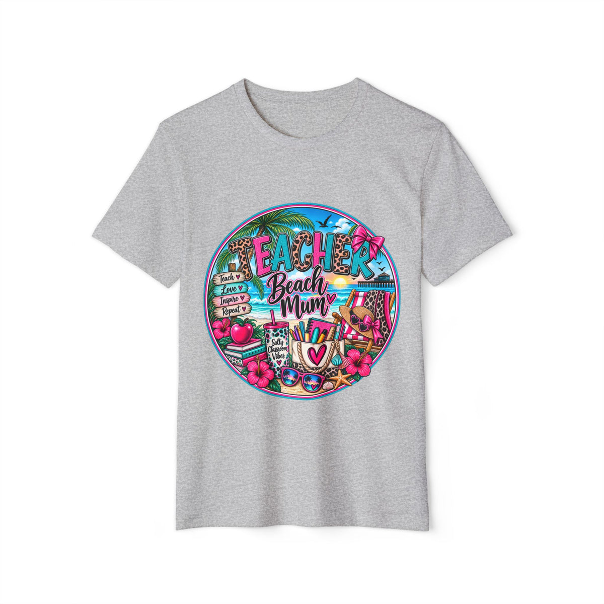 Teacher Beach Mom T-Shirt – Tropical Summer Teacher Appreciation Shirt