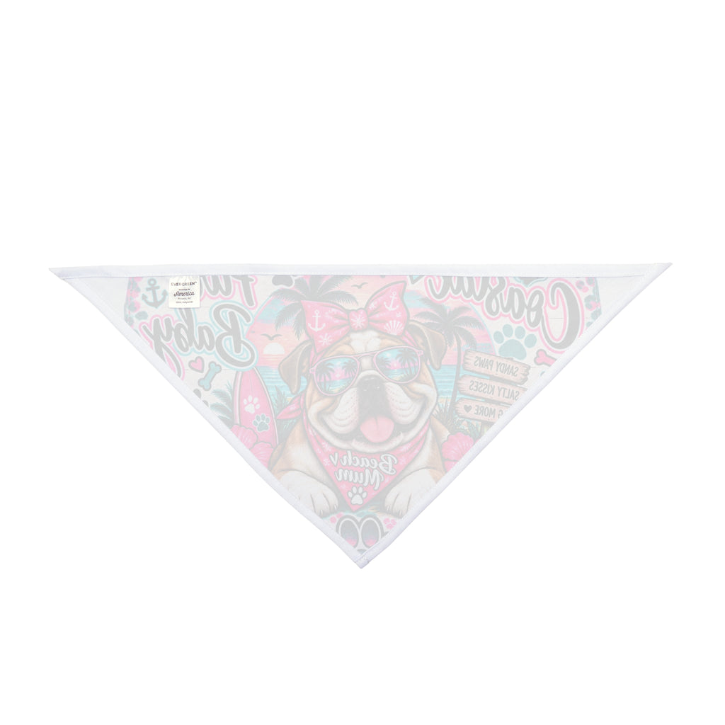 Coastal Fur Baby Pet Bandana — Beachy Bulldog Design