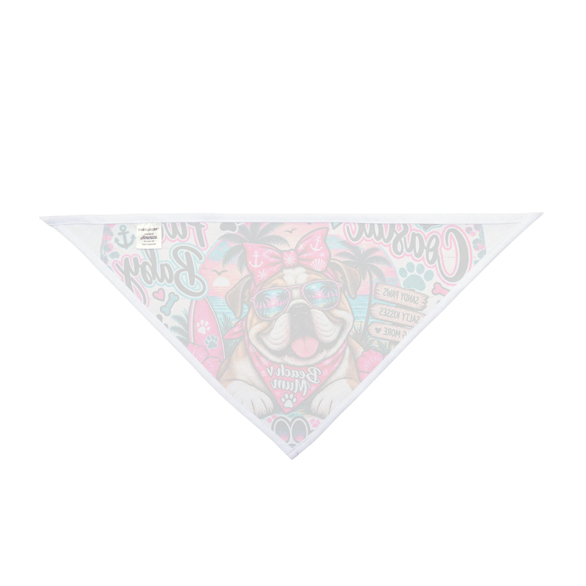 Coastal Fur Baby Pet Bandana — Beachy Bulldog Design