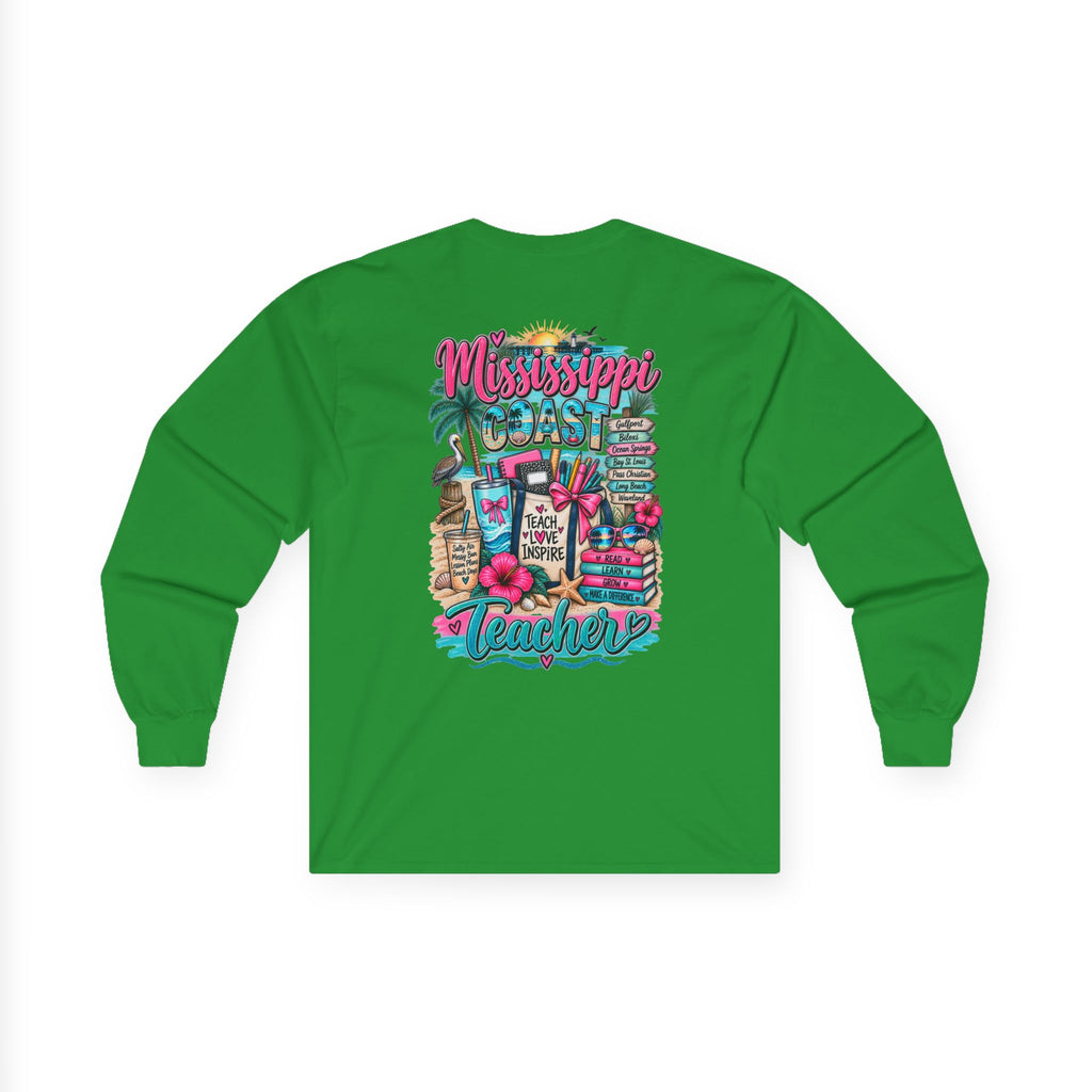 Mississippi Proud Teacher Long Sleeve Tee — Beachy Gulf Coast Teacher Shirt