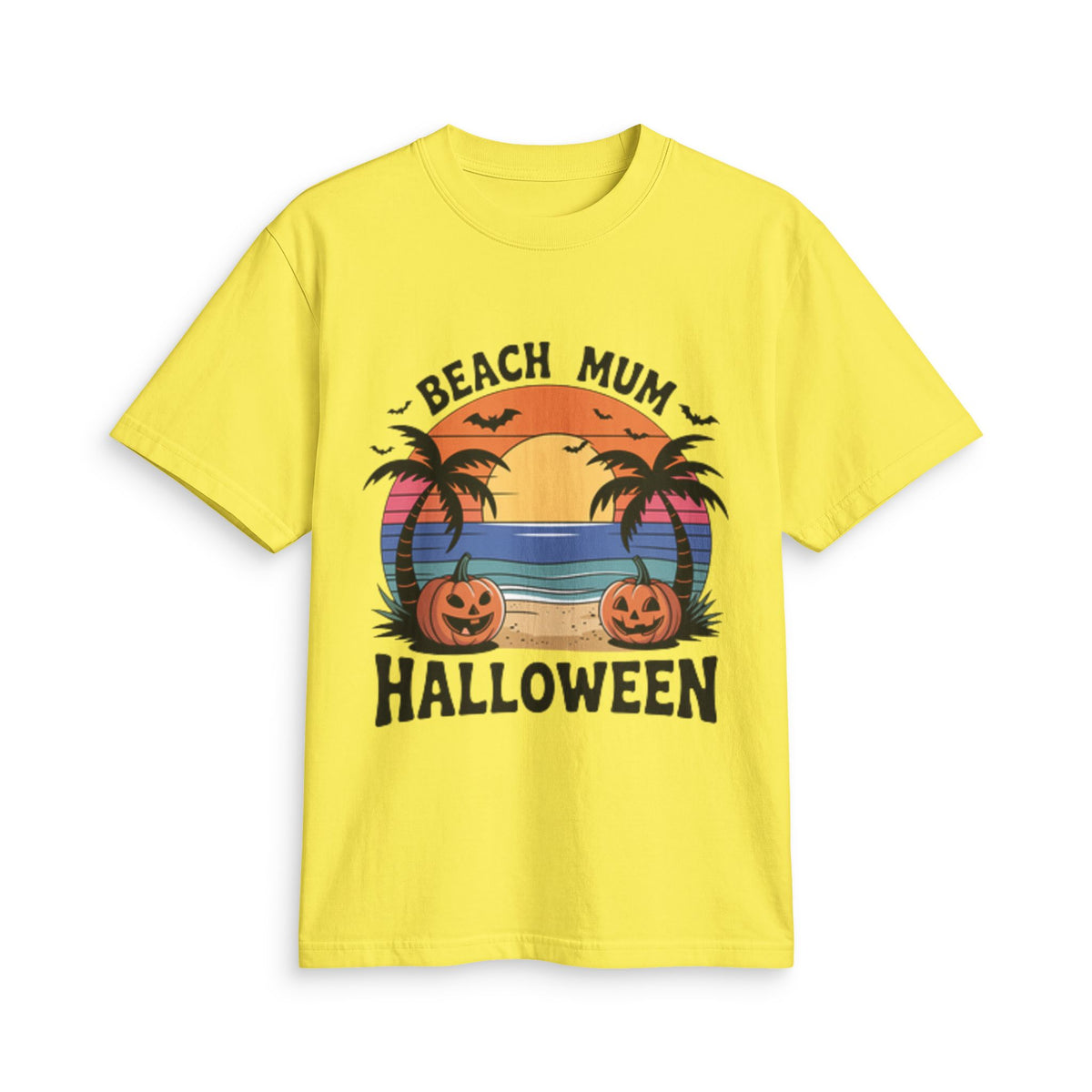 Beach Mum Halloween T-Shirt — Retro Palm Pumpkin Graphic Tee