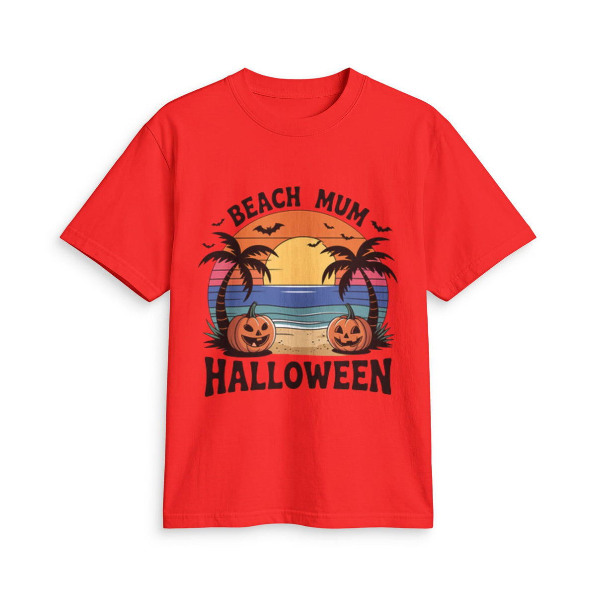 Beach Mum Halloween T-Shirt — Retro Palm Pumpkin Graphic Tee