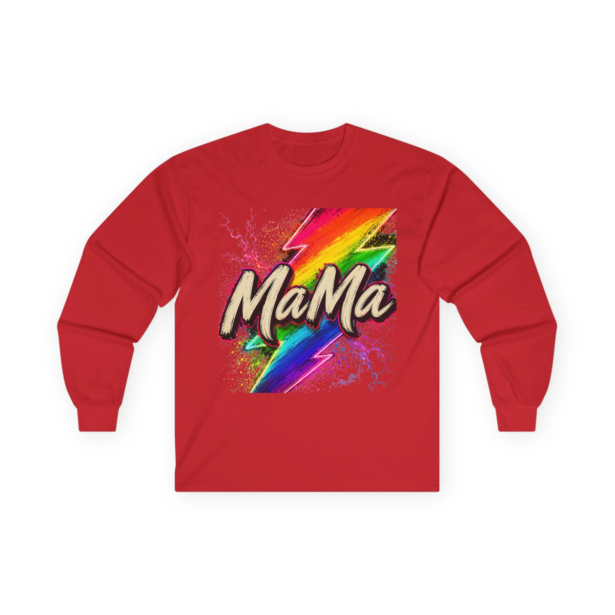 Mama Rainbow Lightning Long Sleeve Tee