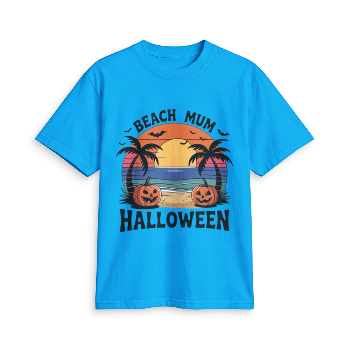 Beach Mum Halloween T-Shirt — Retro Palm Pumpkin Graphic Tee