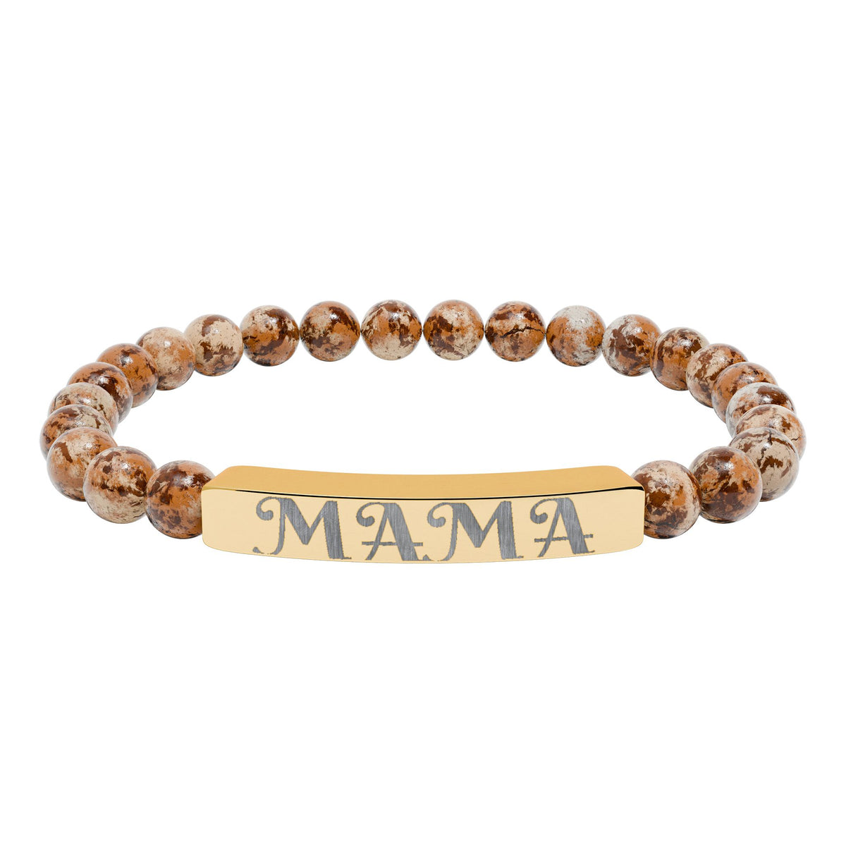 Engraved 'MAMA' Natural Stone Stretch Bracelet