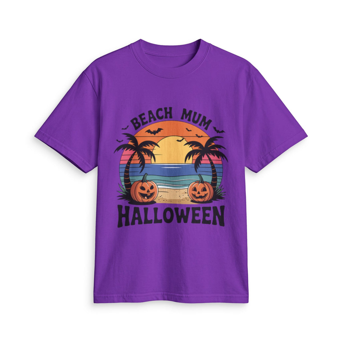 Beach Mum Halloween T-Shirt — Retro Palm Pumpkin Graphic Tee