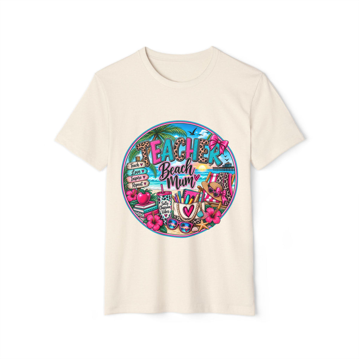 Teacher Beach Mom T-Shirt – Tropical Summer Teacher Appreciation Shirt