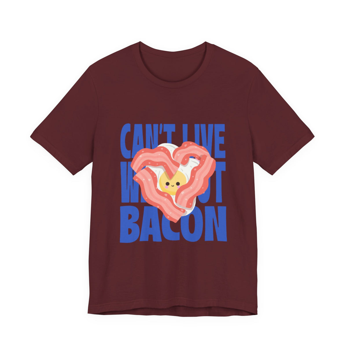 Can't Live Without Bacon T‑Shirt — Cute Heart Bacon Graphic Tee