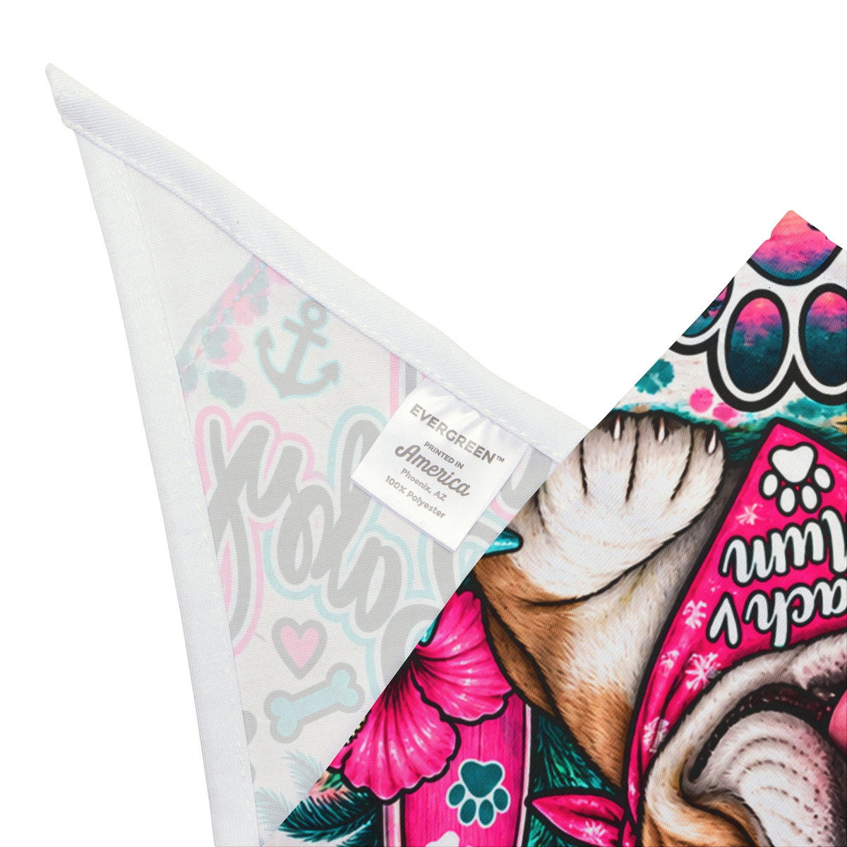 Coastal Fur Baby Pet Bandana — Beachy Bulldog Design