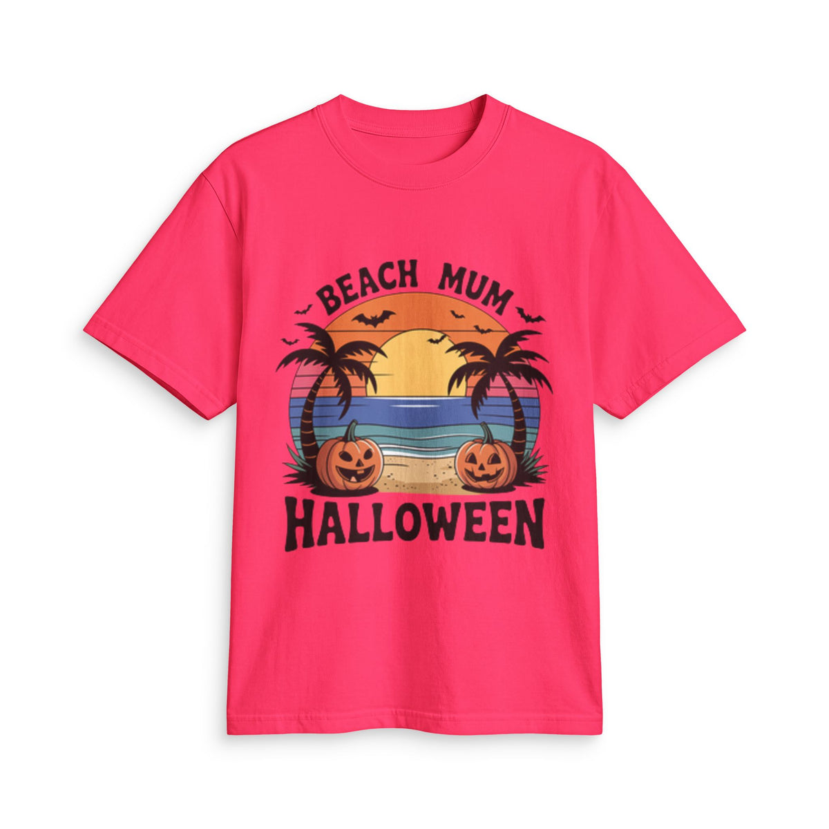 Beach Mum Halloween T-Shirt — Retro Palm Pumpkin Graphic Tee