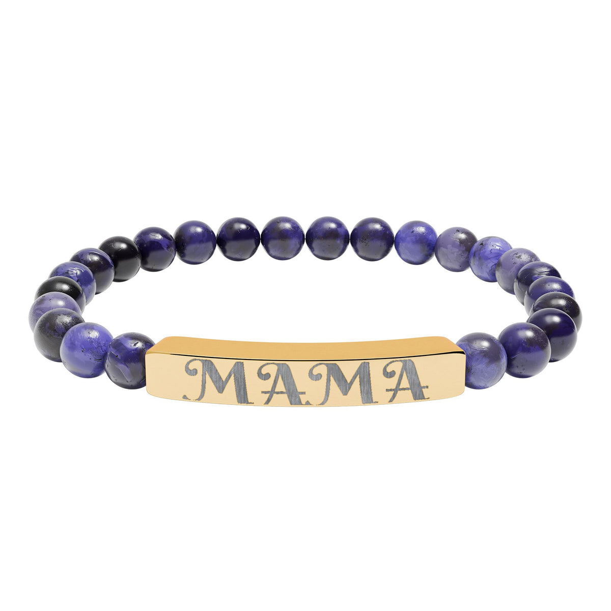 Engraved 'MAMA' Natural Stone Stretch Bracelet