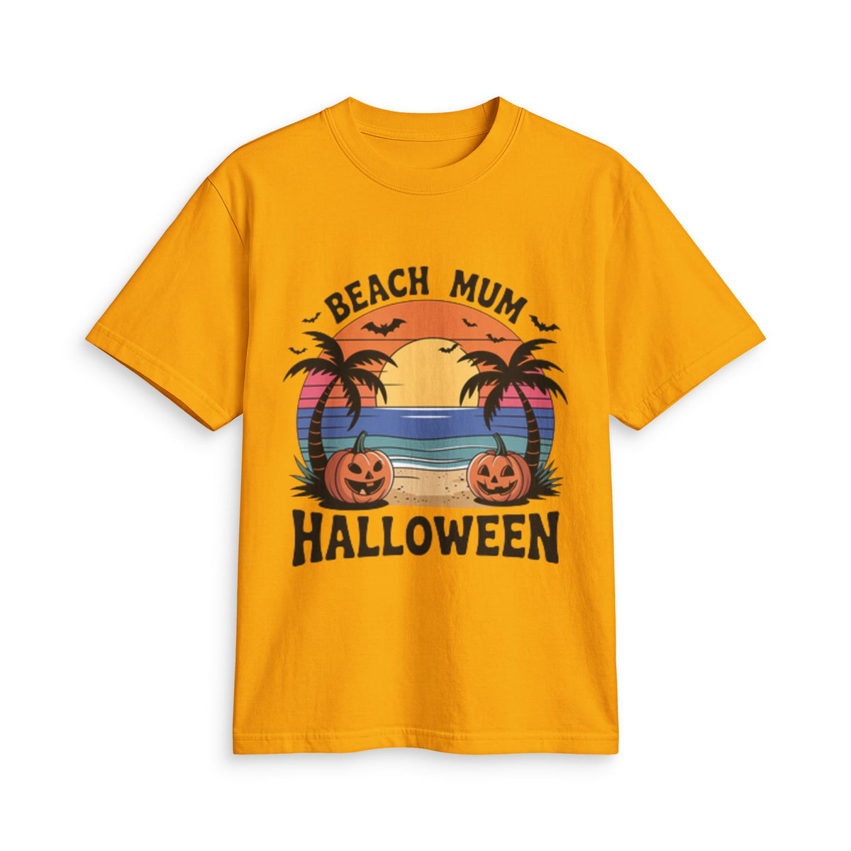 Beach Mum Halloween T-Shirt — Retro Palm Pumpkin Graphic Tee