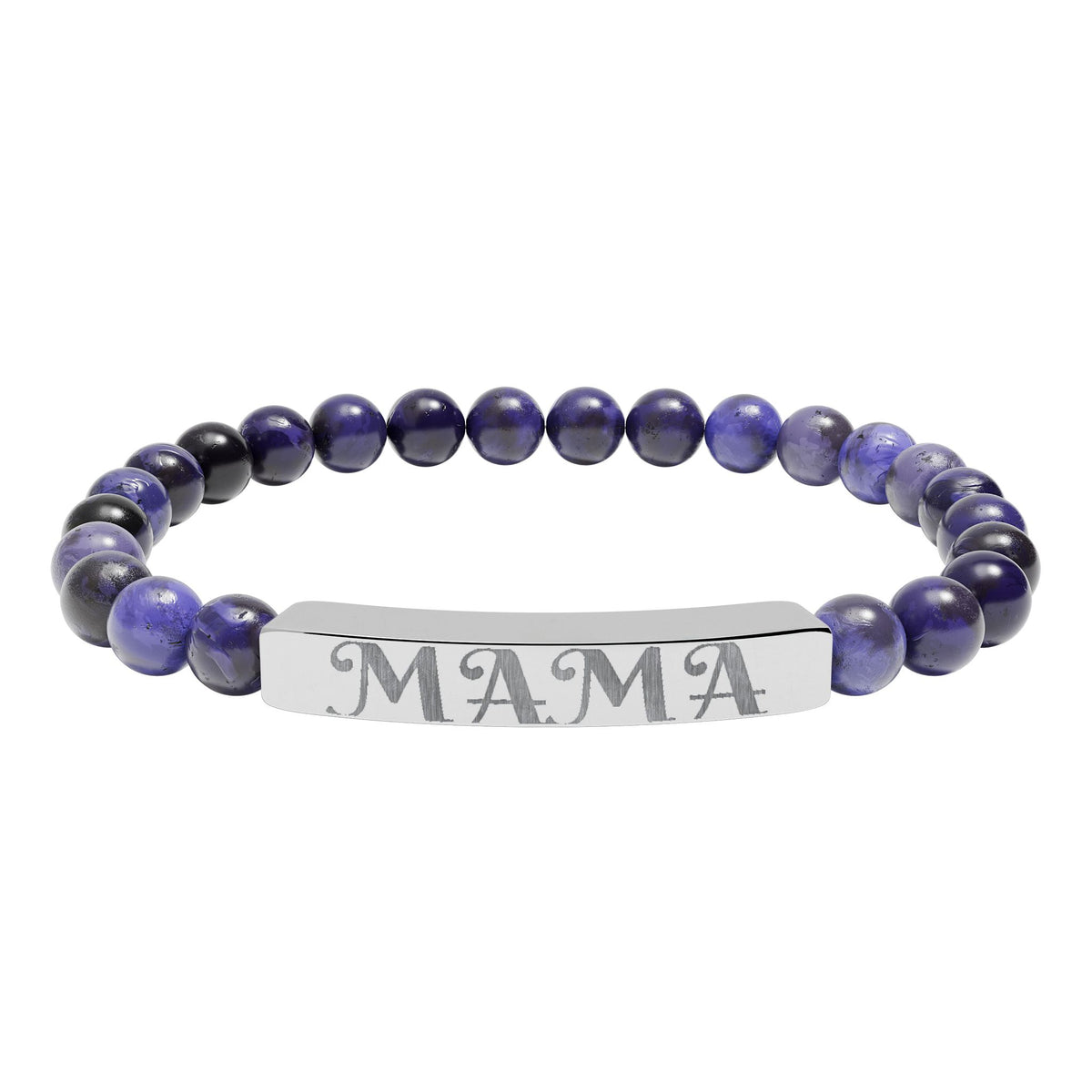 Engraved 'MAMA' Natural Stone Stretch Bracelet