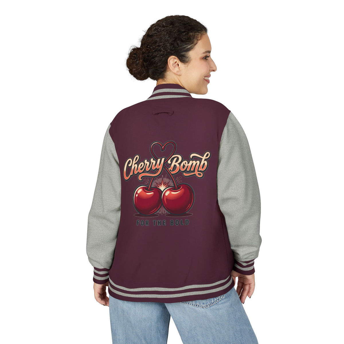 Cherry Bomb Letterman Jacket — 'Cherry Bomb For The Bold' Retro Varsity Jacket