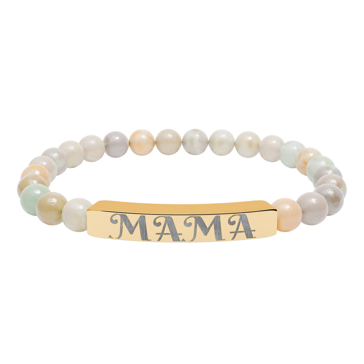 Engraved 'MAMA' Natural Stone Stretch Bracelet