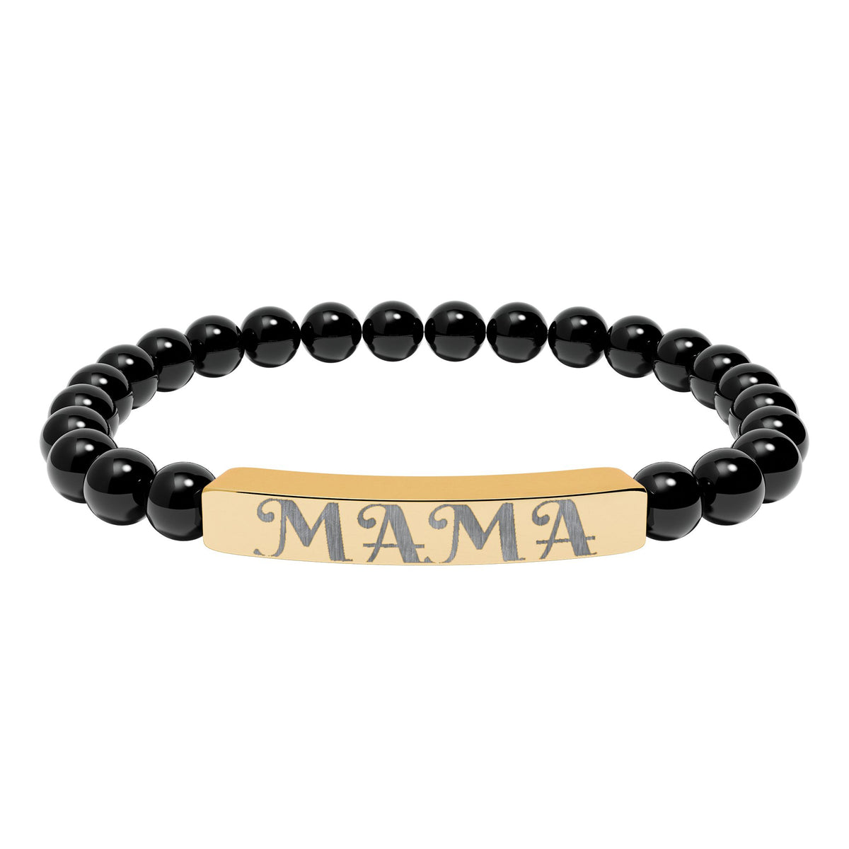 Engraved 'MAMA' Natural Stone Stretch Bracelet