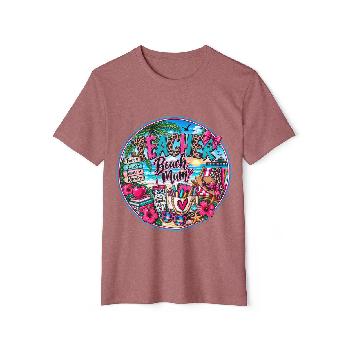 Teacher Beach Mom T-Shirt – Tropical Summer Teacher Appreciation Shirt
