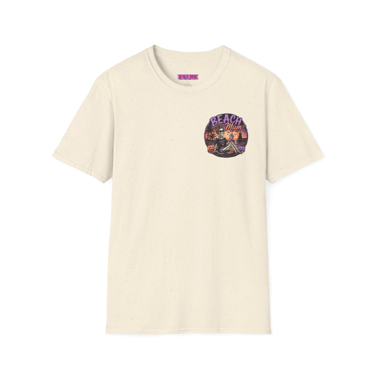 Halloween Beach Mum T-Shirt — Spooky Sunset Bonfire Coastal Mom Tee